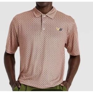 Men's Size XL Houston White Performance Golf Shirt AOG